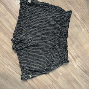 Women's Black Striped Shorts